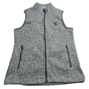 Vantage West Virginia Mountaineers Full Zip Heather Gray Vest Women's Small
